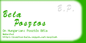 bela posztos business card
